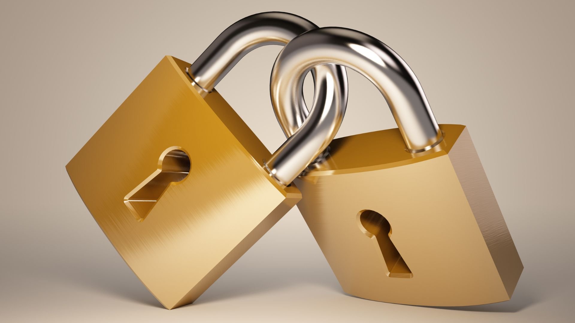 two gold locks connected