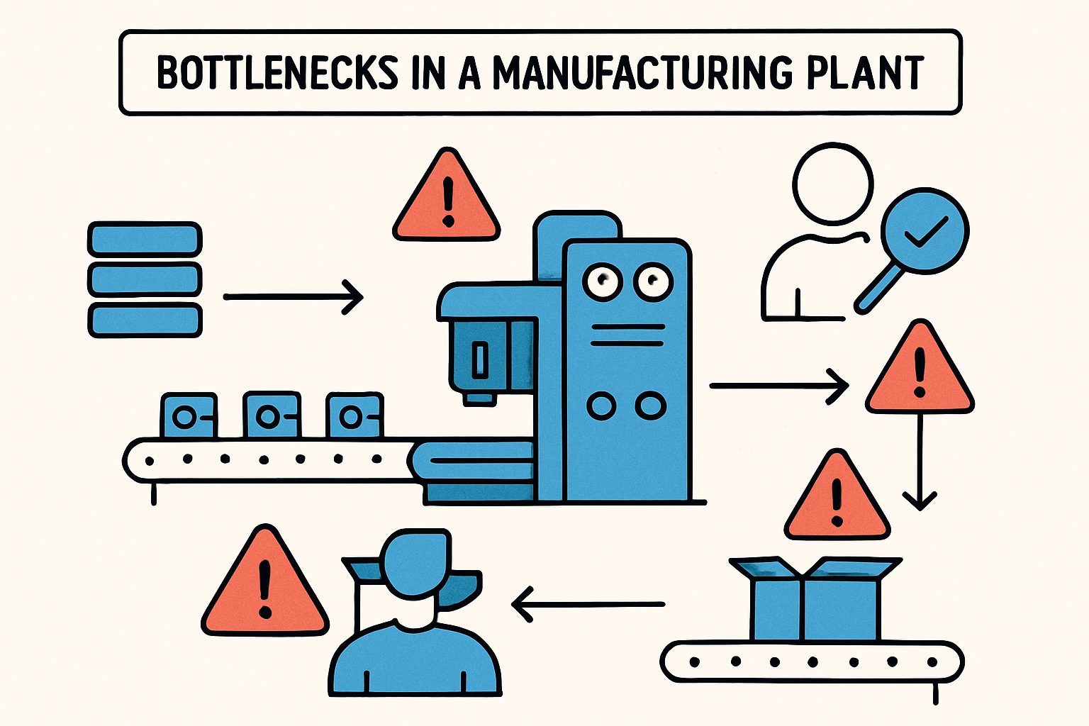 image of bottlenecks in a manufacturing plant