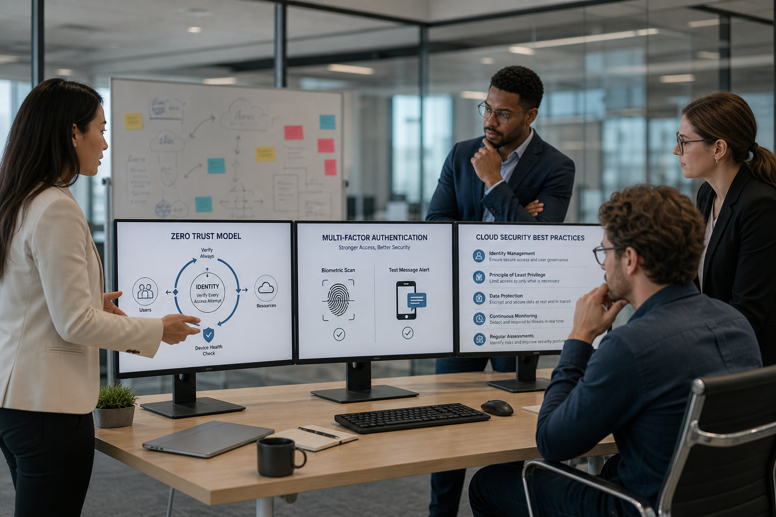 people working on cloud security