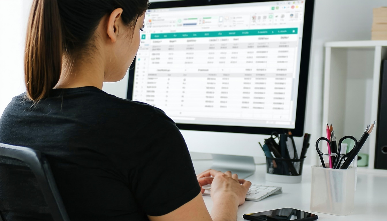 person doing medical billing on a computer