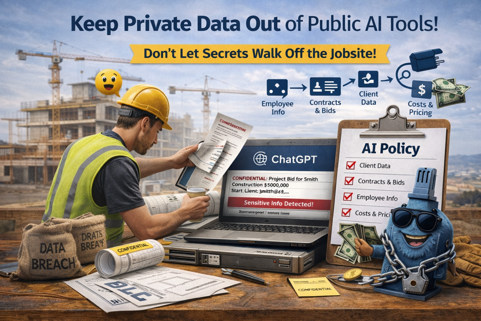 on a construction site while using AI