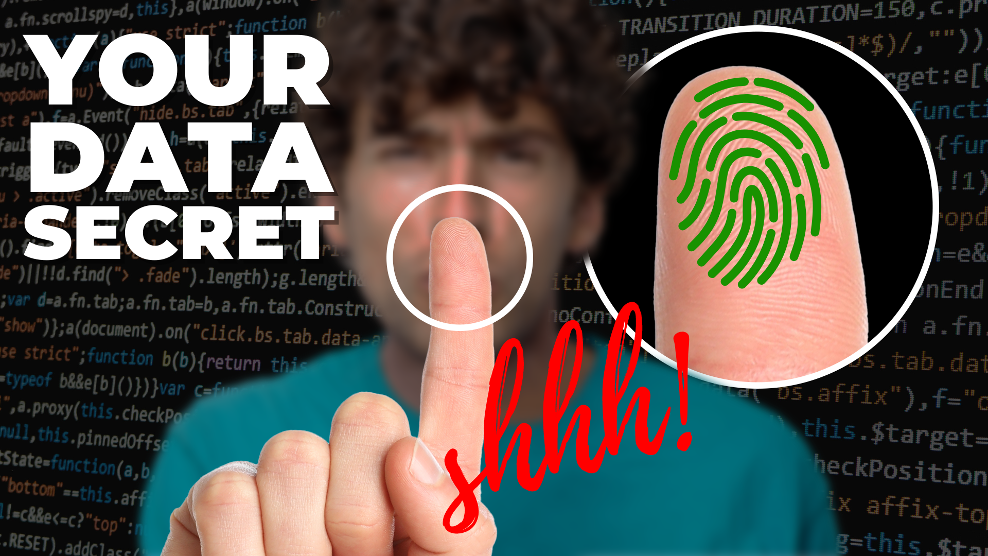 person holding finger up then showing fingerprint outline