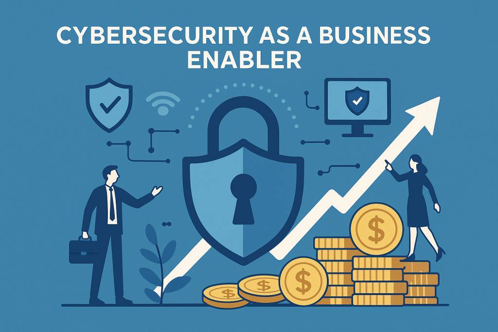 text that says cybersecurity as a business enabler