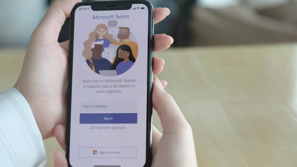 Microsoft Teams app on phone