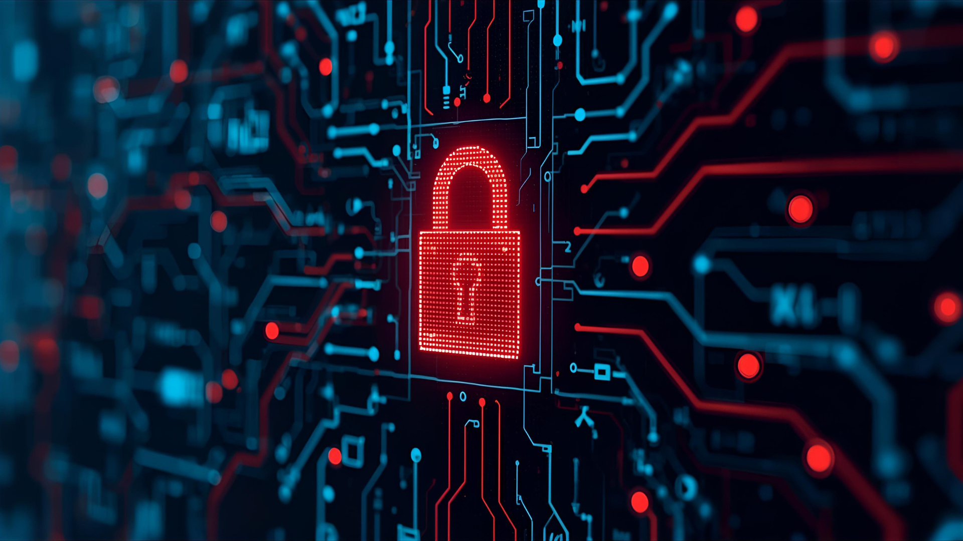 red lock with sitting on what looks like a hard drive