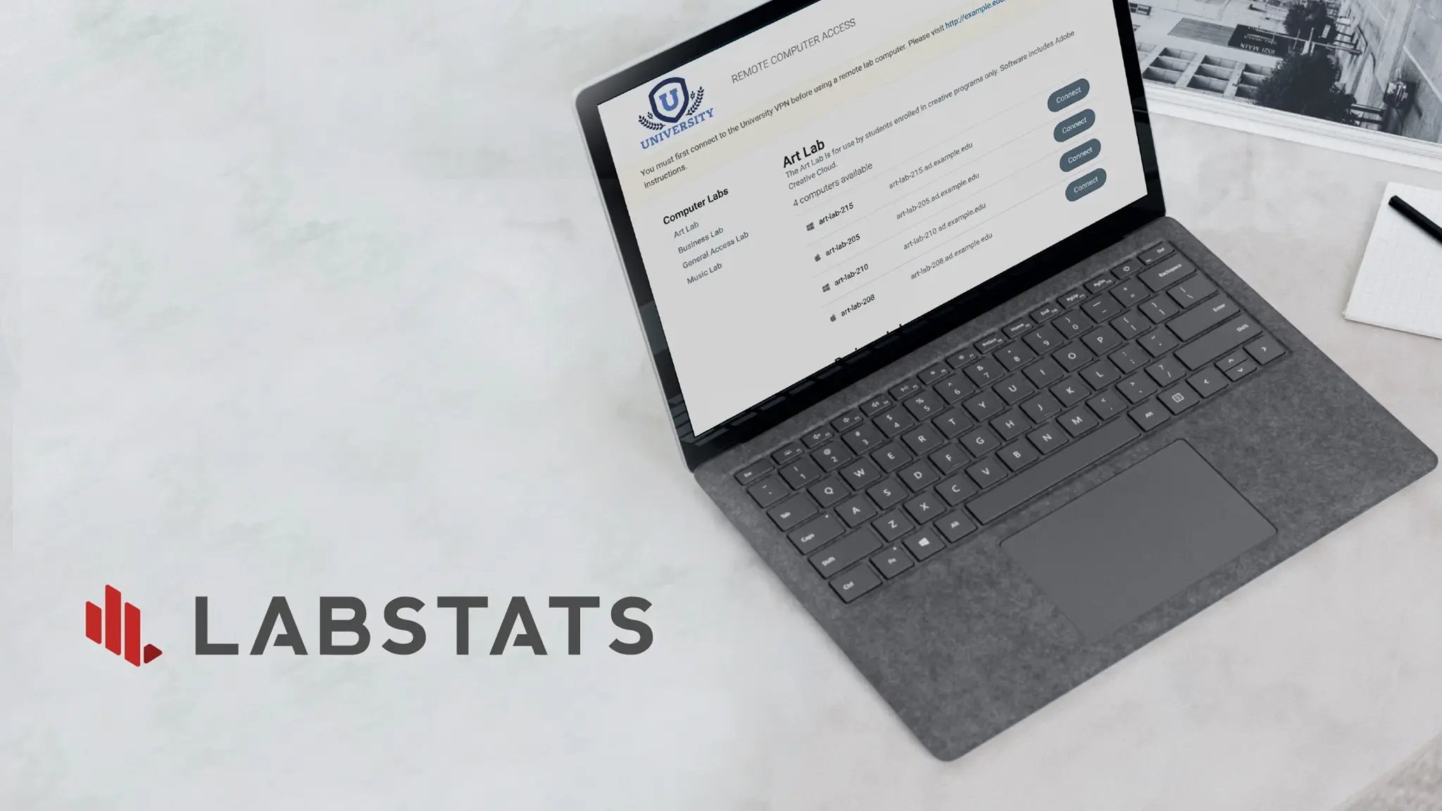 LabStats software on a computer