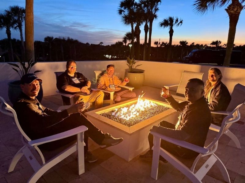 Nick at conference by fire pit