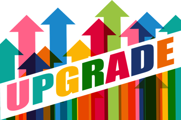 colorful arrows saying upgrade