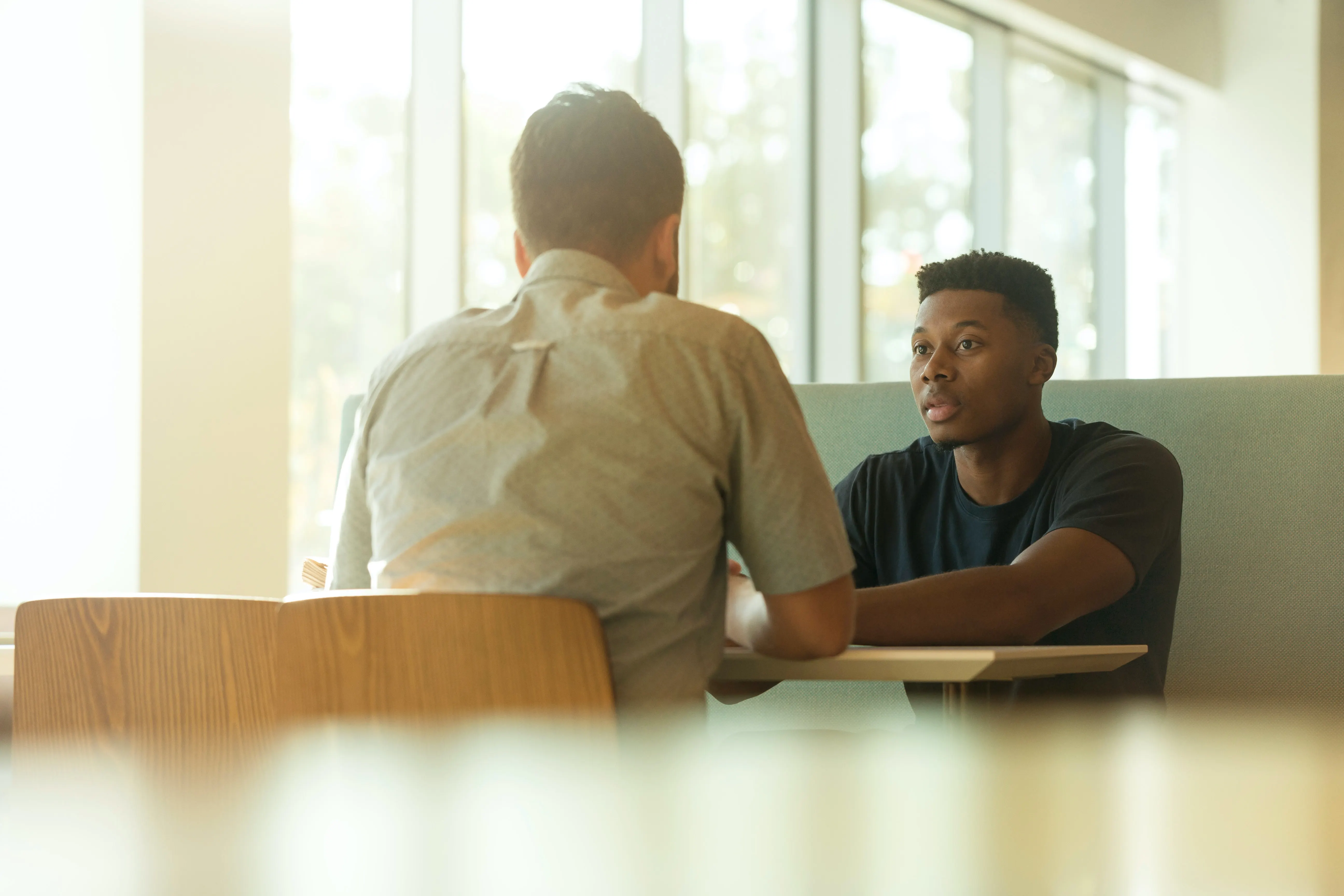 two men conducting a job interview