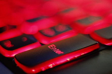 red glowing keyboard