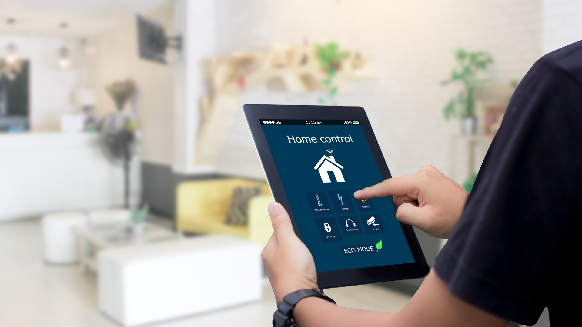 smart home controls on an ipad