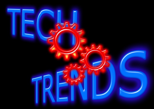 blue tech trends on black background